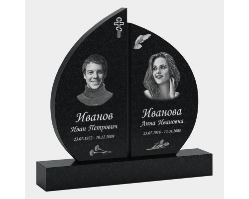 Памятник двойной из гранита S-11 от 1600 руб.