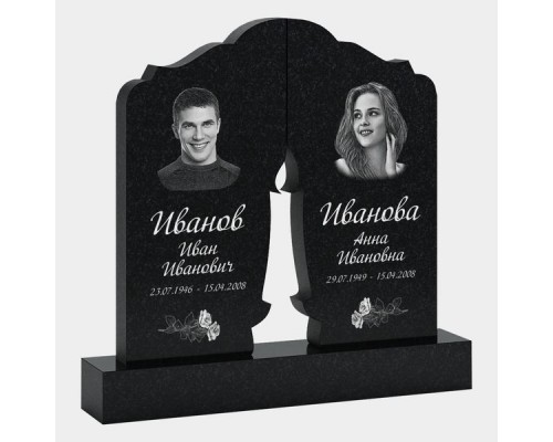 Памятник двойной из гранита S-6 от 1600 руб.