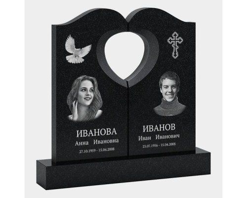 Памятник двойной из гранита S13 от 1800 руб.