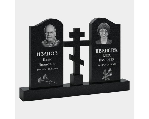 Памятник двойной из гранита S-23 от 2200 руб.